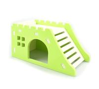Hamster Cages Pet Supplies Small Animal Hamster Nest Hedgehog Castle Toy 1 Pcs Observation Platform Deck Ladder House/Bridge(Green)