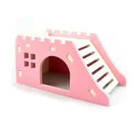 Hamster Cages Pet Supplies Small Animal Hamster Nest Hedgehog Castle Toy 1 Pcs Observation Platform Deck Ladder House/Bridge(Pink)