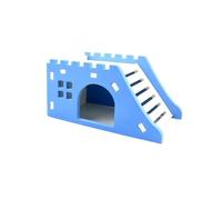 Hamster Cages Pet Supplies Small Animal Hamster Nest Hedgehog Castle Toy 1 Pcs Observation Platform Deck Ladder House/Bridge(Blue)