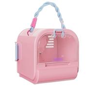 hamster cages Toast shaped hamster with portable cage compact lightweight carried by hand rodent cage(Pink)