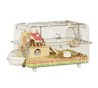 Hamster Cages Wooden shelter with running wheels spacious double layered hamster cage