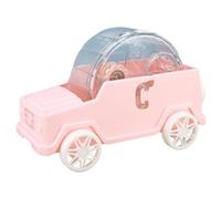 Hamster Car, 2 Level Adjustable Transparent Hamster Wheel, 5.5x5.1x4.7 inch Silent Plastic Pet Running Wheel Whip Flag Horse Training Flag Tour Guide