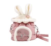 Hamster Carrier Bag Small Animal Portable Travel for Rabbit Squirrel Guinea Pigs Mice Soft Comfortable Washable Breathable with Warm Mat Hidden Safe Rest Space