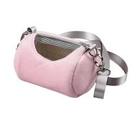 Hamster Carrier Bag,Visible Mesh Carrier Bag,Portable Travel Handbag with Adjustable Single Shoulder Strap,Small Pet Carrier Bag(pink)