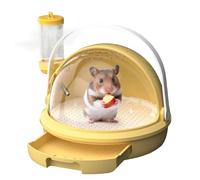 Hamster Carrier | Breathable with Water Bottle Rotating Lid - Small Pet Carrier Travel Hamster Cage - for Chinchilla Hedgehog Sugar Glider Gerbil Bearded Dragon Parrot Bird Outdoor Camping