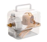Hamster Carrier Cage Compact and Robust Travel Box with Airflow Design, Playful Add-Ons, Non-Slip Base Bottom, Ideal Transport Container for Small Pets During Outdoor Adventures
