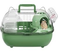 Hamster Carrier Cage with Transparent Cover, Portable Small Animal Carrying Case, Transport Crate for Rabbit Rodent Lizard Short Trip