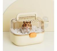 Hamster Carrier Cage with Water Bottle for Golden & Dwarf Hamsters, Travel Cage for Small Animals, Easy-Carry Transparent Plastic Pet Carrier for Vet Visit Escape-Proof with Great Ventilation