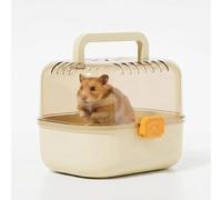 Hamster Carrier Cage with Water Bottle,Transparent PVC Travel Cage for Small Animals,Easy-Carry Escape-Proof Pet Carrier with Great Ventilation for Vet Visit for Golden & Dwarf Hamsters,Sugar Glider