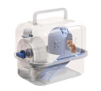 Hamster Carrier Case, Travel Hamster Cage, Portable Pet Carrier with Ventilated and Breathable Design for Traveling, Hiking, Or Outdoor Adventures, 9.45 x 7.09 x 7.87 inches