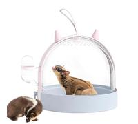 Hamster Carrier, Small Animal Carry Container, 7.17x7.17x6.22 inches Adorable Side Revolving Door, Portable Hamster Travel Cage, Ventilated Pet Carrier for Gerbil, Hedgehog, Mice