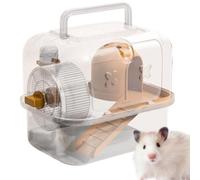 Hamster Carrier - Ventilated Transparent Outing Case, Durable Lightweight Design, Easy Carry Handle, Secure Closure | Small Pet Travel Box for Hamsters, Mice, Gerbils, Hiking, Walking