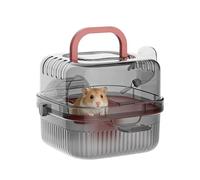 Hamster Carrier Wheel Box, Breathable Hamster Transport Case, Portable Small Animal Cage with Water Bottle Holder, Compact Carrier for Guinea Pigs, Mouse, Rabbit, Chinchilla, Outdoor Travel, Wanderau