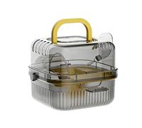 Hamster Carrier Wheel Box, Breathable Hamster Transport Case, Portable Small Animal Cage with Water Bottle Holder, Compact Carrier for Guinea Pigs, Mouse, , Chinchilla, Outdoor Travel, Wanderau