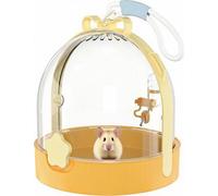 Hamster Carrier with Water Bottle, Lightweight Breathable Pet Travel Cage for Small Animals, 180° Front Door Design, Anti-Bite Ventilation Cover, Travel Crate for Hamster, Gerbil, Hedgehog (Yellow)