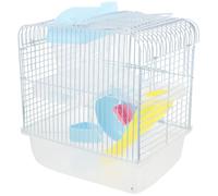 Hamster Castle Double Layer Wire Cage for Dwarf Hamsters | Castle Style Design, Plastic and Wire Build, Safe to Eat Play Rest, Wear Resistant Finish