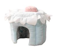 Hamster Cave Bed - Soft Thermal Tunnel Structure, Snug Seasonal Nest Cushion, Creativee Cake Form Hideaway Delivering Relaxation, Safety, Support | Chinchilla Bunny Gerbil-Friendly Small Creature