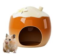 Hamster Cave - Ceramic Cooling Hideaway House, Fruit Shape Small Animal Nest | Cool Habitat for Lemmings Chinchilla Hedgehog Gerbils with Summer Comfort Bed in Inner Cage and Resting Place