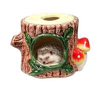 Hamster Cave - Ceramic Resting Sleeping Bed | Cool Cage Decor | Small Animal for Pet Gerbil Mice Chinchilla Syrian Dwarf Indoor Outdoor Home Cabin Shelter Hut Hideaway