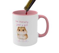 Hamster Ceramic Mug - 400ml Cute Tea Cup, Animal Coffee Cups, Creative Funny Drinkware | Sweet Coffee Lovers Gift for Home Desk Study Kitchen Studio Table Ornament Decor