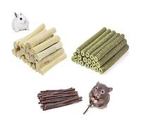 Hamster Chew Toys Natural Wood Snack with Sticks Timothy Hay Sweet Suitable for Chinchilla Guinea Pig Gerbil Bunny Small Animals