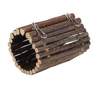 Hamster Chew Toys | Pure Applewood Hanging Tunnel Bridge for Small Pets | Chew & Climb Toy for Hamsters/Small Rodents/Gerbils | with Built - in Hook for Easy Installation (Hook Type)