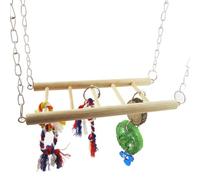 Hamster Climbing Swing Playground Ladder Bridge for Gerbil Rat | Wood and Metal Build, Encourages Exercise and Balance, Entertaining Design for Small Animal Playground Use Random Color