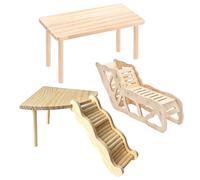 Hamster Climbing Toys - 30x20x15cm Natural Pine, Wooden Ramp Playground Maze, Multi Level Activity, Fitness Center | Physical Exercise Stimulator for Dwarf Species Roborovski Chinese H