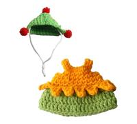 Hamster Clothes, Animal Knitted Dress, Soft Knitted Clothes with Hat for Small Pets, Adorable Guinea Pig Ferret Bunny Outfit, Relaxing Chinchilla Hedgehog Apparel for Tiny Animals