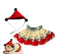 Hamster Costume, Knitted Dress and Jumper with Hat for Small Animals, Warm Small Animal Costume for Small Pets, for Guinea Pigs, Hamsters, Rabbits, Chinchilla, Hedgehog and