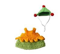 Hamster Costume, Knitted Dress Outfit Set with Hat for Small Animals, Warming Animal Clothing, for Ferret, Chinchilla, Hedgehog, Guinea Pigs, Hamsters, Gerbil