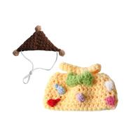 Hamster Costume - Knitted Sweater Dress with Hat for Pets, Warm Small Animal Costume for Small Pets, for Ferret, Chinchilla, Hedgehog, Guinea Pigs, Hamsters, Gerbil