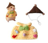 Hamster Costume | Knitted Sweater with Hat for Pet - Breathable Small Pet Clothes - for Guinea Pig Hamster Ferret Chinchilla ai