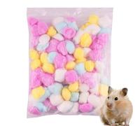 Hamster Cotton Bed Linen, Hamster Warm Bed Linen, Cotton Ball Filler for Pet Nest, Bed Linen for Small Pet Houses, Set of 100 Cotton Balls as Filling Material for Hamsters, Chinchillas, War