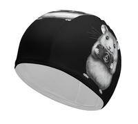 Hamster Cute Swim Cap Classic Bathing Caps Soft High Elasticity Lightweight Swimming Hat for Men Women