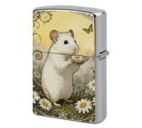 Hamster Daisy Meadow Lighter Case Metal Double-Sided Lighter Cover Pocket Lighters Sleeve Windproof Lighters Accessories for Men Women