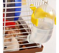 Hamster Dispenser Bottle, No Drip Plastic Hanging Water Bottle 50ml Automatic Water Bottle Dispenser Cage Bowl for Small Animal Guinea Pig, Gerbil, Chinchilla, Rabbit, Cat, Dog Yellow