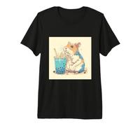 Hamster Drinking Boba Tea Bubble Tea Cute Animal Premium T-Shirt