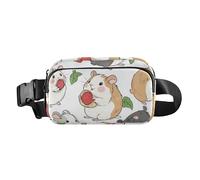 Hamster Eat Food Cute Trendy Cross Body Bag Belt Pack for Women Men Mini with Adjustable Strap for Workout Running Hiking para la cintura de hombre,hamster eats food cute,Modern, hamster eats food