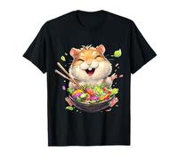 Hamster Eating Vegetables Fun Cute Art Animal Motif Hamster T-Shirt