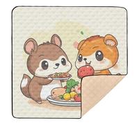 Hamster Eats Food Cute Cute Foldable Baby Floor Play mat for Floor Cozy Breathable Foldable Infant Play Mat for Baby Kids Toddlers Infants, 50'' x 50''alfombras para jugar