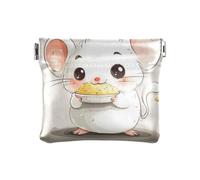 Hamster Eats Food Cute Fashion PU Leather Small Coin Portable Organizing Pouches for Men Women Travel para monedas