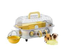 Hamster Enclosure | 2-Layer Clear Detachable Assembled Nest,with Tunnel and Silent Wheel 37x25x22cm Mouse Cage | for Exercise, Bedding, Resting, Hiding, Sleeping Mouse, Pet Mice, Small Animal