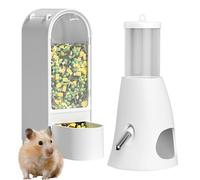 Hamster Feeder and Watercolour - 2 on 1 Pet Dispenser, Automatic Feeder and Water Bottle | Cage Accessory for Small Animals, Food Water Station For Crice