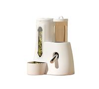 Hamster Feeding And Drinking Fountain, Golden Bear Water Kettle, Food Bowl, Special Daily Necessities Rabbit Feeder(White)