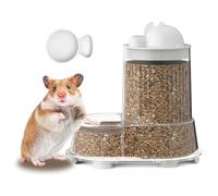 Hamster Feeding Bowl, Automatic Feeder, Transparent Removable Feeder, Large Volume Drinking Container with Storage Function for Gerbils, Hedgehogs and Birds
