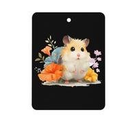 Hamster Flowers Car Air Freshener Decorative Hanging Aromatherapy Tablets for Car Trucks Square