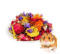 Hamster Flowers - Natural Dried Gerbil Bedding, Odor Control Enclosure Habitat Decor, Professional Pet Supply, Top Performance Small Animal Accessory, Botanical Mix for Rabbits Pink White