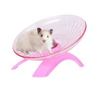 Hamster Flying Saucer Silent Running Wheel, 12 Inch, Suitable for Guinea Pigs, Hamsters, Hedgehogs and Other Small Animals to Ensure Safe Exercise (Pink)