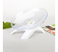 Hamster Flying Saucer Silent Running Wheel, 12 Inch, Suitable for Guinea Pigs, Hamsters, Hedgehogs and Other Small Animals to Ensure Safe Exercise (White)